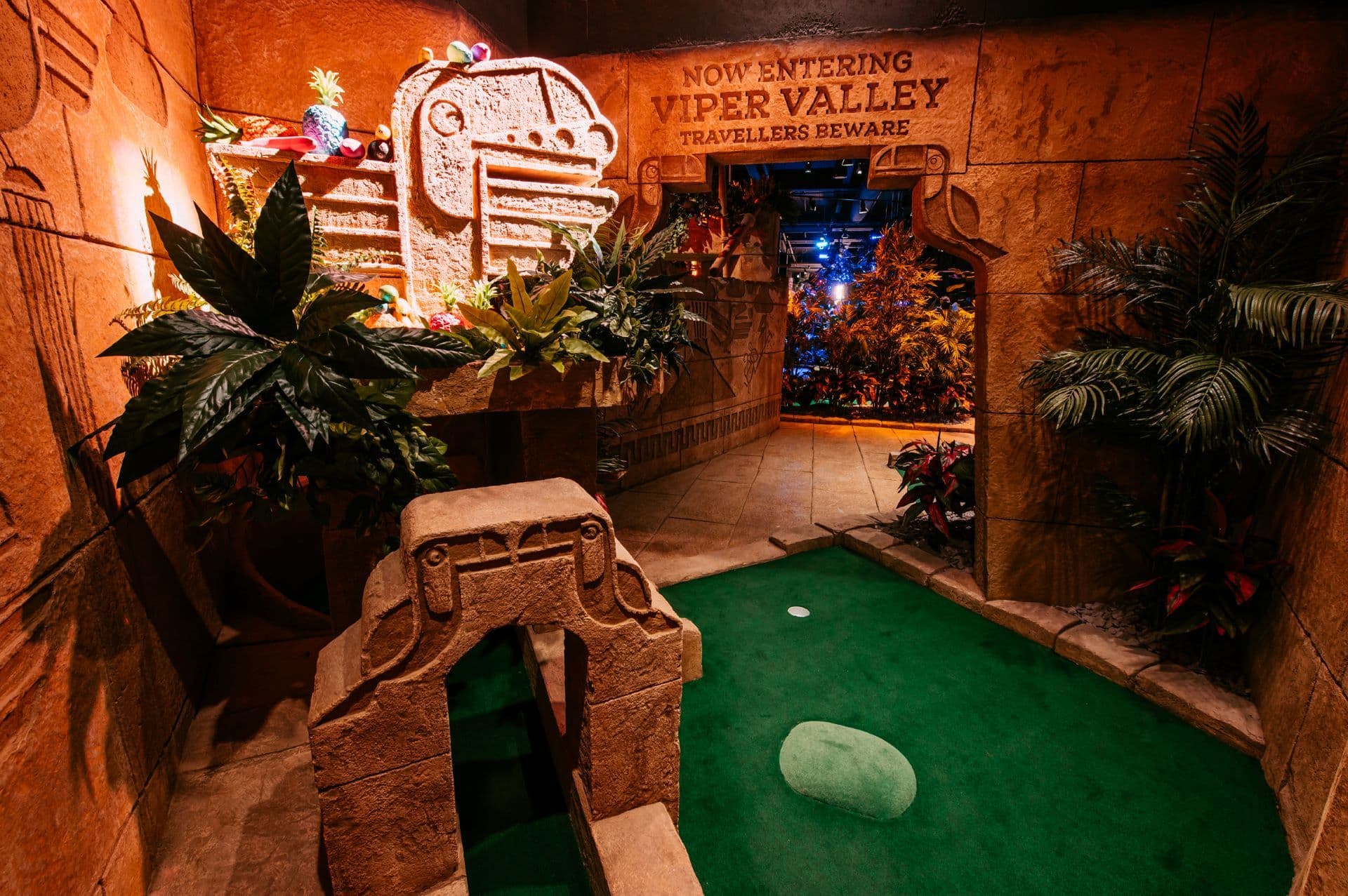 A hole on the Ancient Explorer at Treetop Golf.