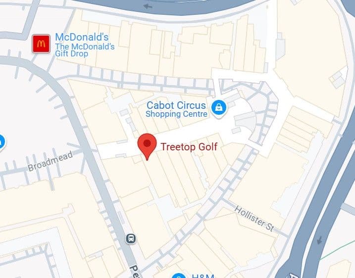 Google Map of Treetop Golf Bristol