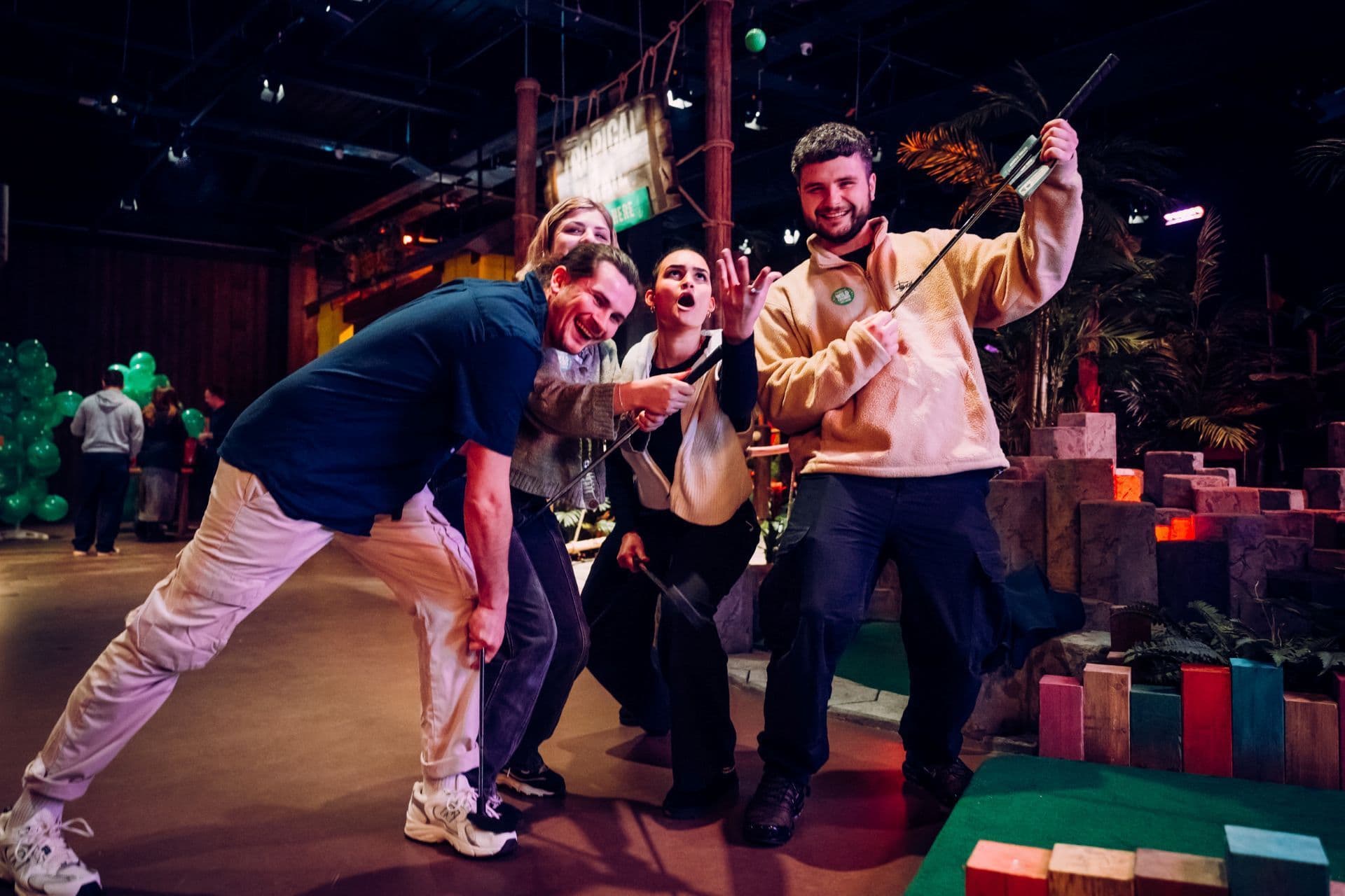 An adult party at Treetop Golf