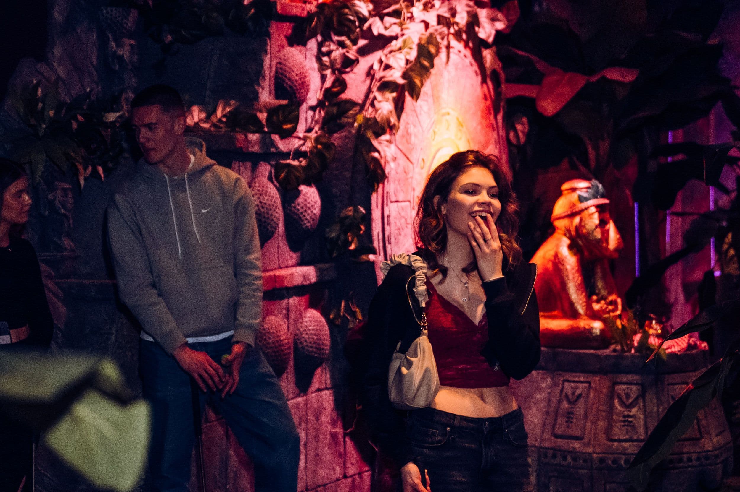 Teenagers laughing at Treetop