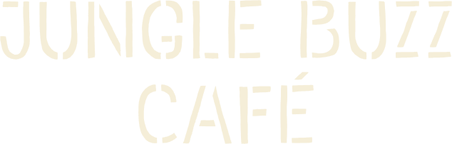 Jungle Buzz Café logo in cream