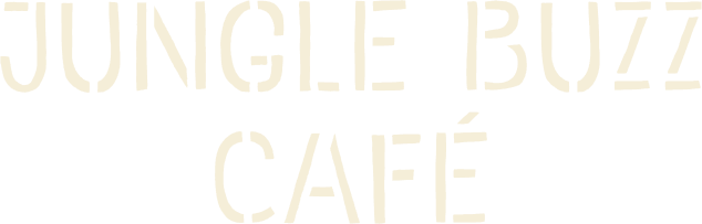 Jungle Buzz Café logo in cream