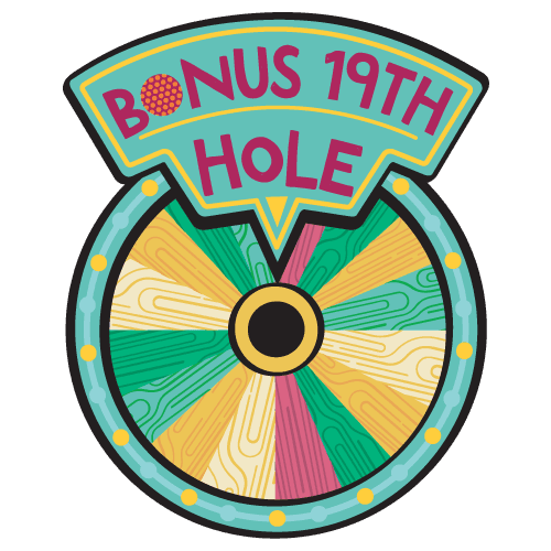 Colourful spin wheel light of the bonus 19 hole. 